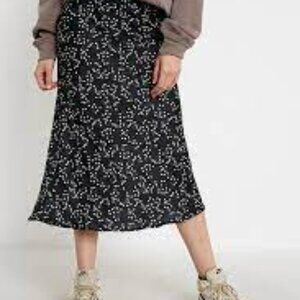 Urban Outfitters Rowan satin floral midi slip skirt